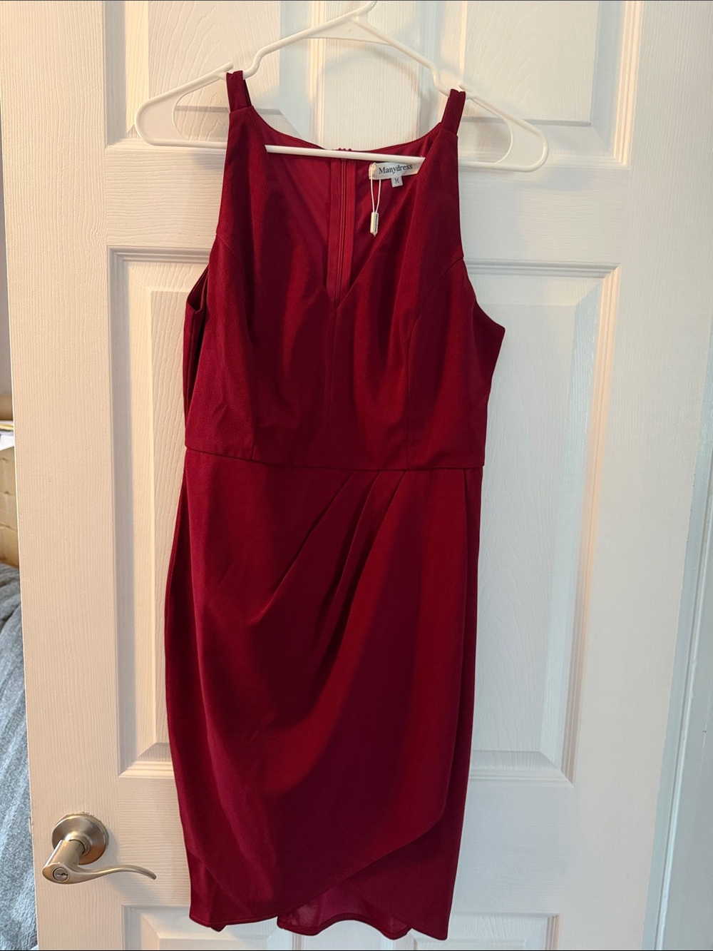 Macy's Deep Burgundy Sleeveless Midi Dress